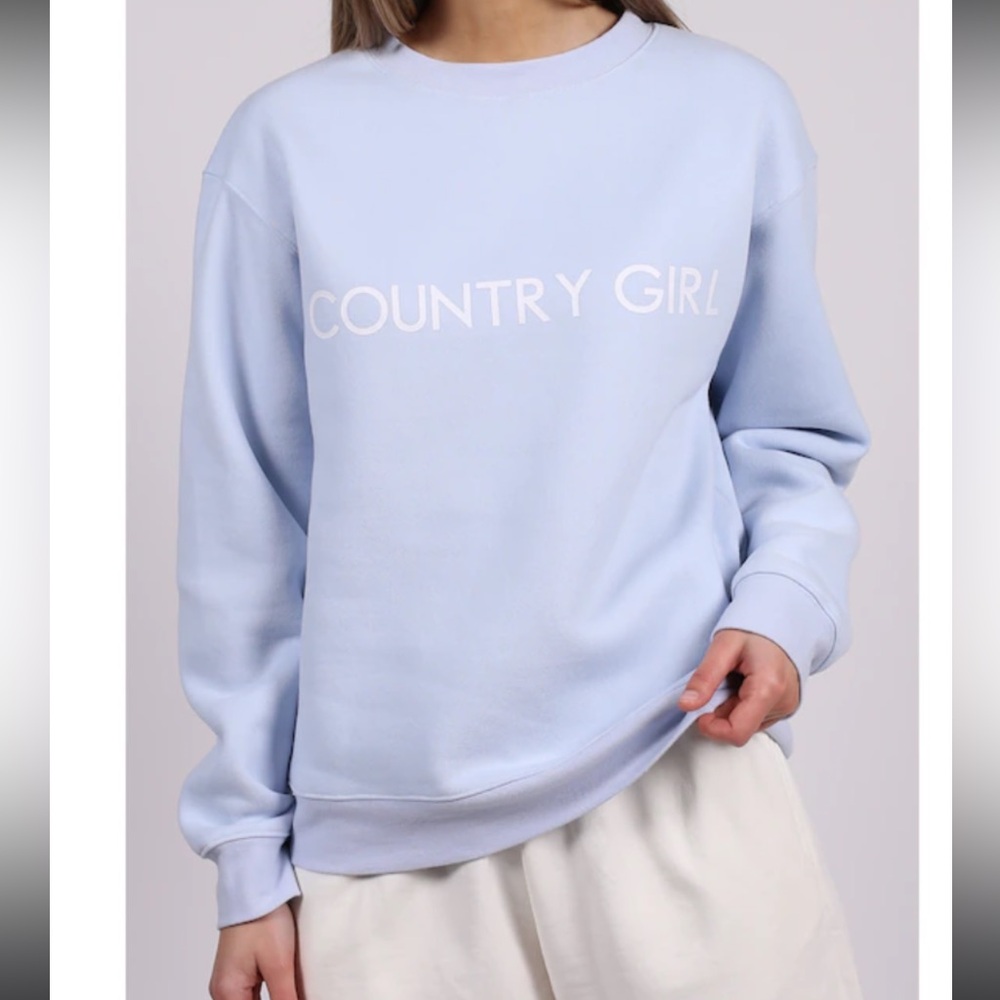 BRUNETTE THE LABEL BABY BLUE CREW NECK